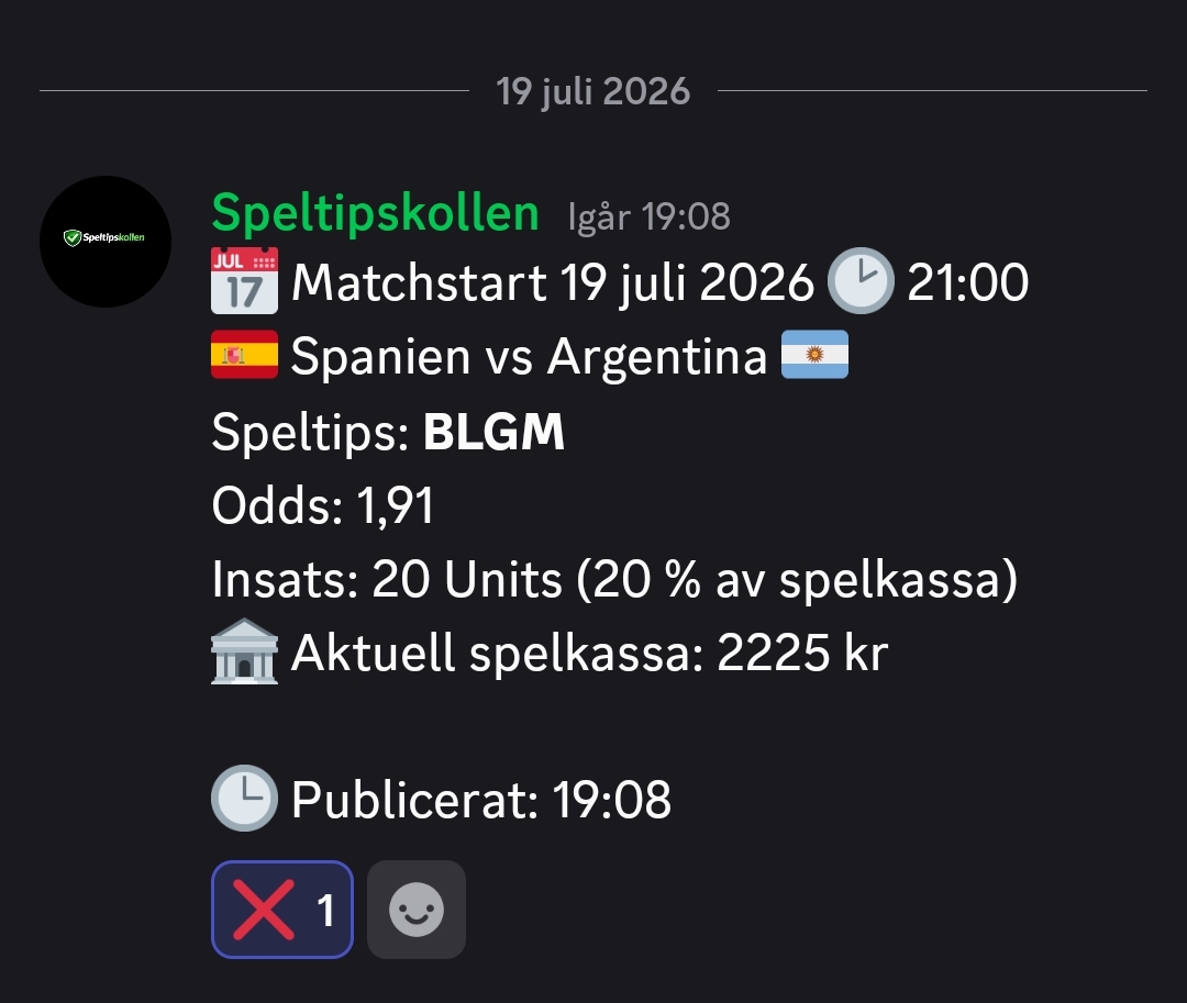 speltips spanien vs argentina
