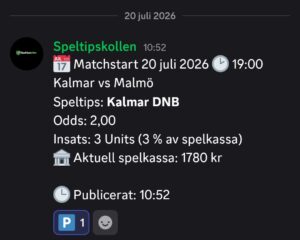 Speltips Kalmar vs Malmö