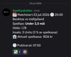 Speltips Besiktas vs midtjylland