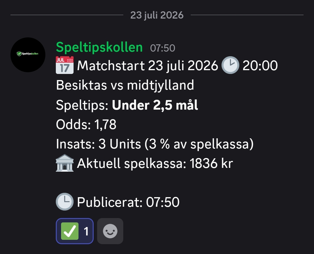 Speltips Besiktas vs midtjylland