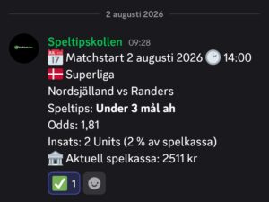 Speltips Nordsjälland vs Randers