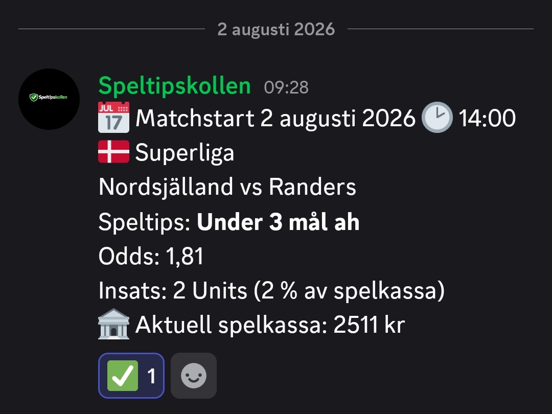 Speltips Nordsjälland vs Randers