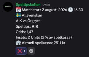 Speltips aik vs Örgryte