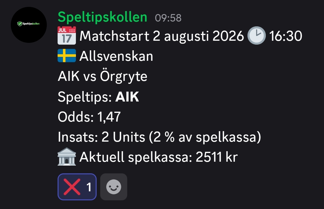 Speltips aik vs Örgryte