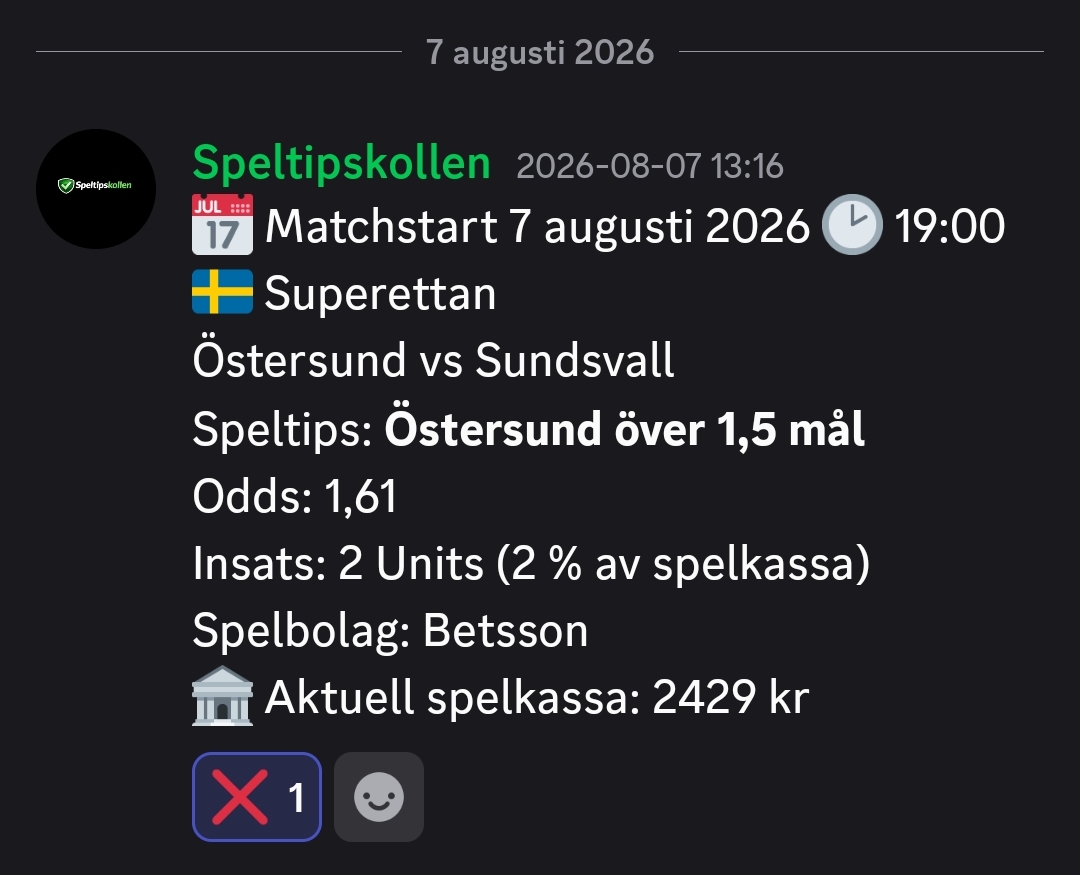 Speltips Östersund vs Sundsvall