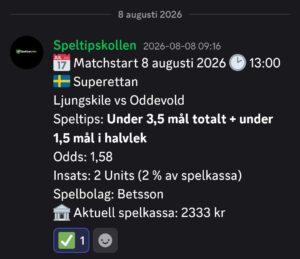 Speltips Ljungskile vs Oddevold