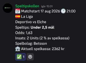 Speltips Deportivo vs Elche