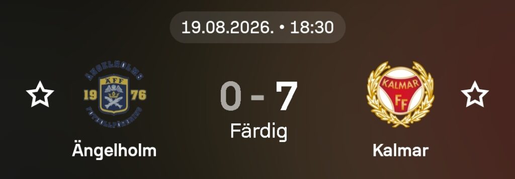 Speltips Ängelholm vs Kalmar