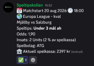 Speltips Mjällby vs Salzburg