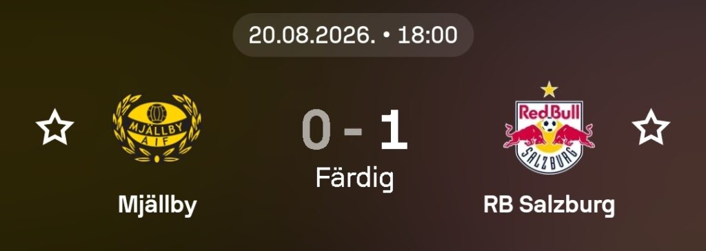 Speltips Mjällby vs Salzburg