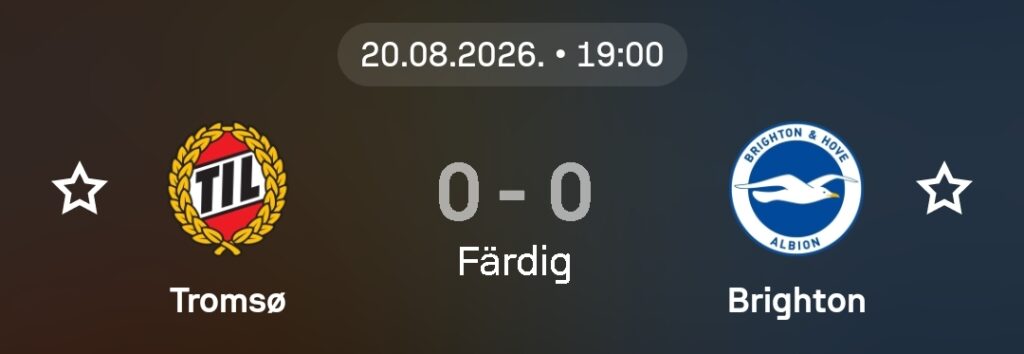 Speltips Tromsö vs Brighton