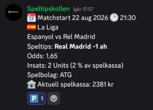 Speltips Espanyol vs Real Madrid