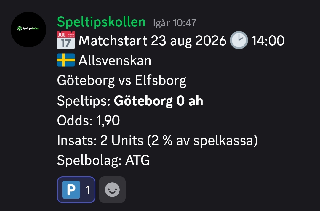 Speltips Göteborg vs Elfsborg