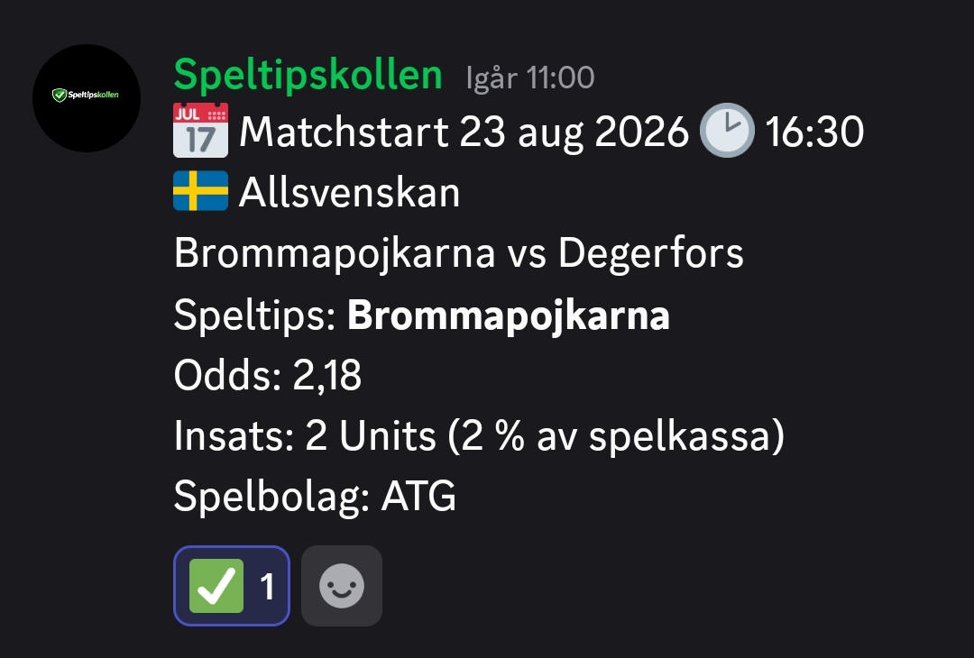 Brommapojkarna vs Degerfors