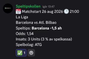 Speltips Barcelona vs Atl. Bilbao