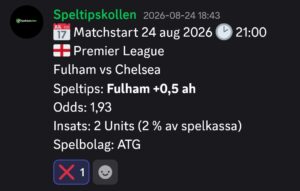 Speltips Fulham vs Chelsea