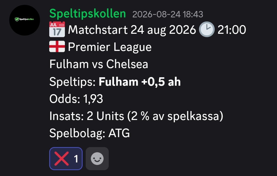 Speltips Fulham vs Chelsea
