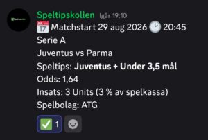 Speltips Juventus vs Parma