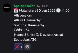 Speltips AIK vs Hammarby