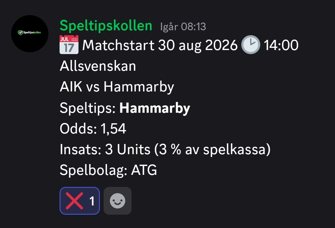 Speltips AIK vs Hammarby
