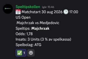 Speltips US Open
