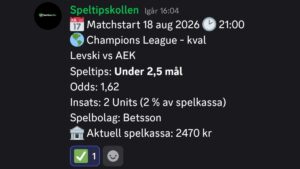 Speltips Levski vs AEK