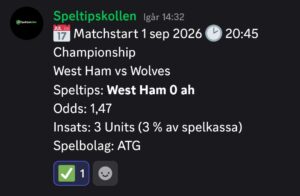 Speltips West Ham vs Wolves