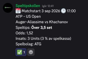 Speltips ATP Us Open