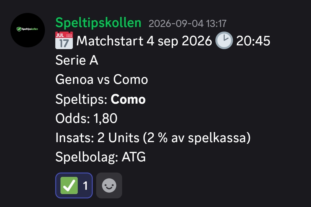Speltips Genoa vs Como