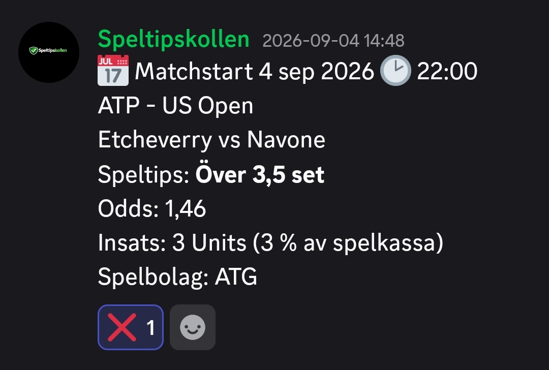 Speltips ATP - US Open