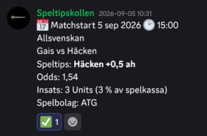 Speltips Gais vs Häcken