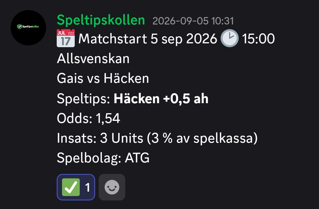 Speltips Gais vs Häcken