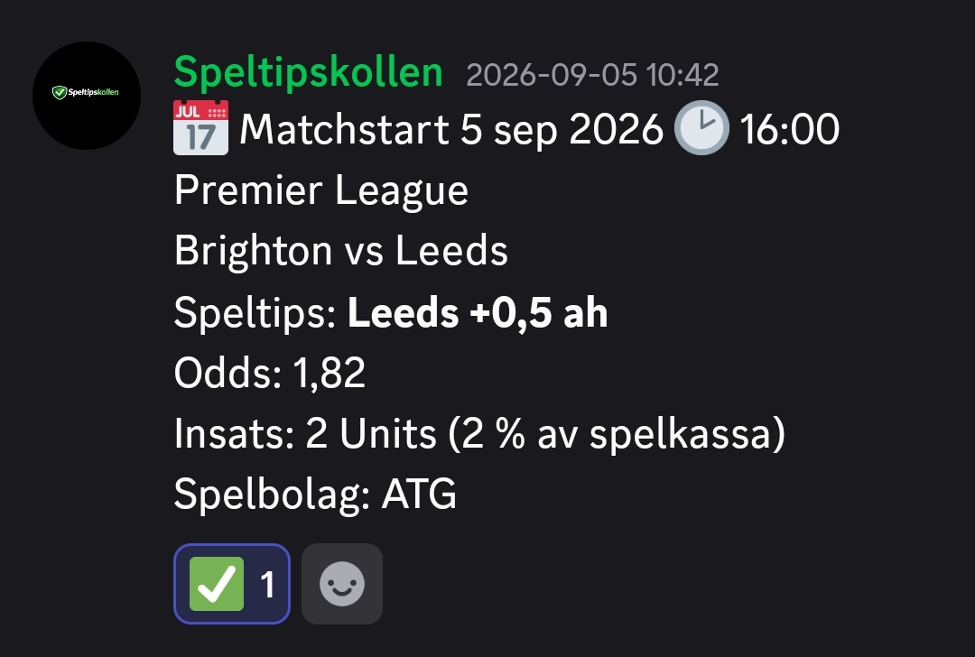 Speltips Brighton vs Leeds
