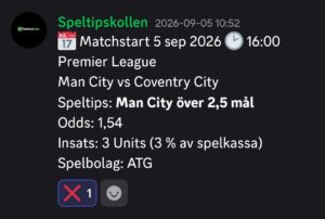 Speltips Man City vs Coventry City