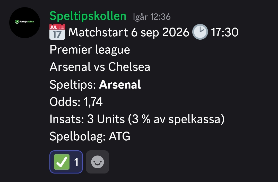 Speltips Arsenal vs Chelsea