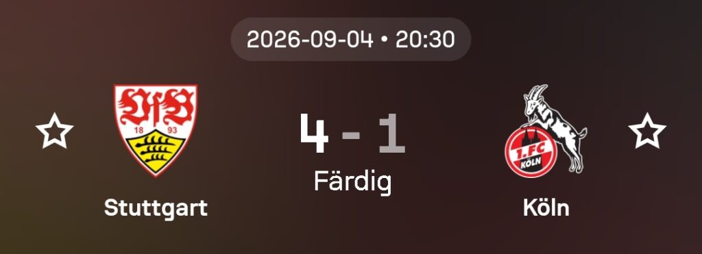 Speltips Stuttgart vs FC Köln