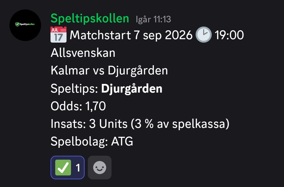 Speltips Kalmar vs Djurgården