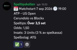 Speltips Cerundolo vs Blockx