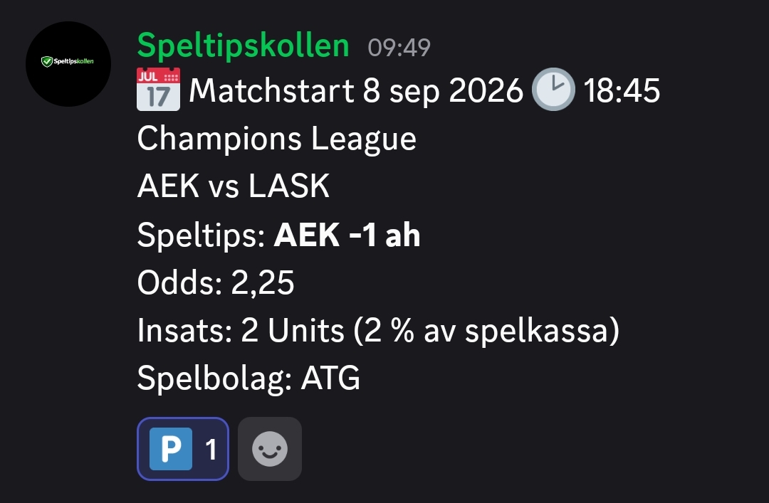 Speltips AEK vs LASK