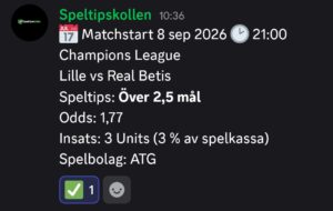 Speltips Lille vs Real Betis