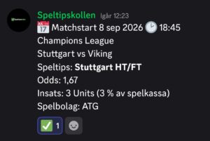 Speltips Stuttgart vs Viking