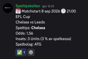 Speltips Chelsea vs Leeds
