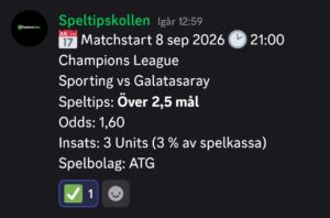 Speltips Sporting vs Galatasaray