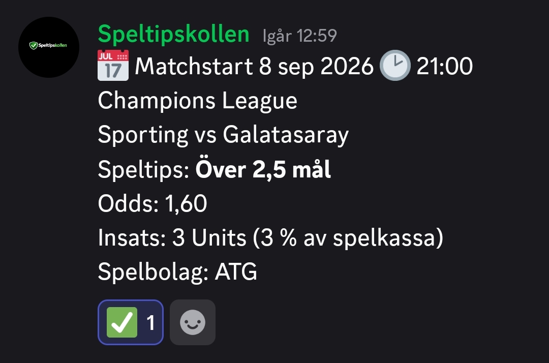 Speltips Sporting vs Galatasaray