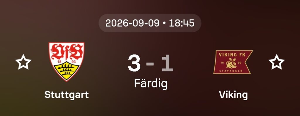 Speltips Stuttgart vs Viking
