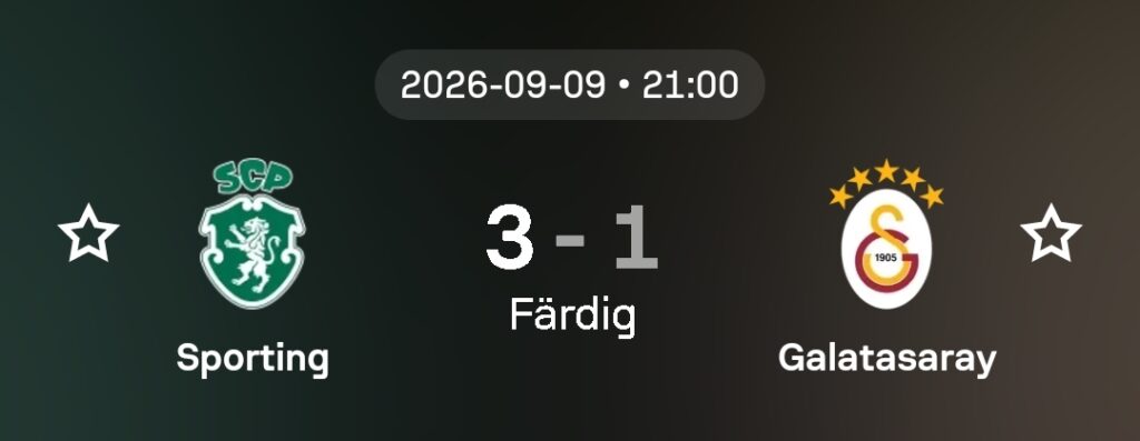 Speltips Sporting vs Galatasaray