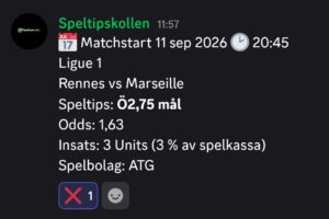 Speltips Rennes vs Marseille