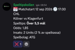 Speltips Kölner vs Klagenfurt