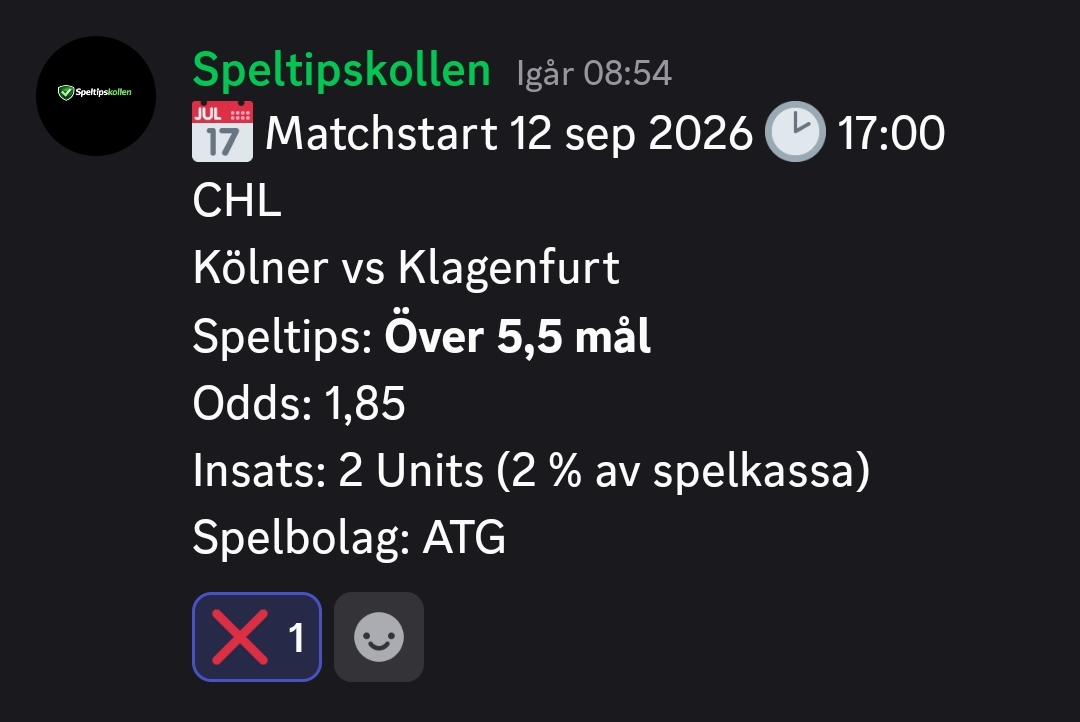 Speltips Kölner vs Klagenfurt
