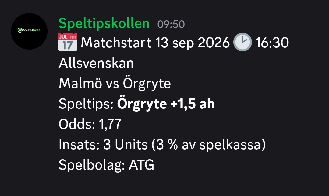 Speltips Malmö vs Örgryte